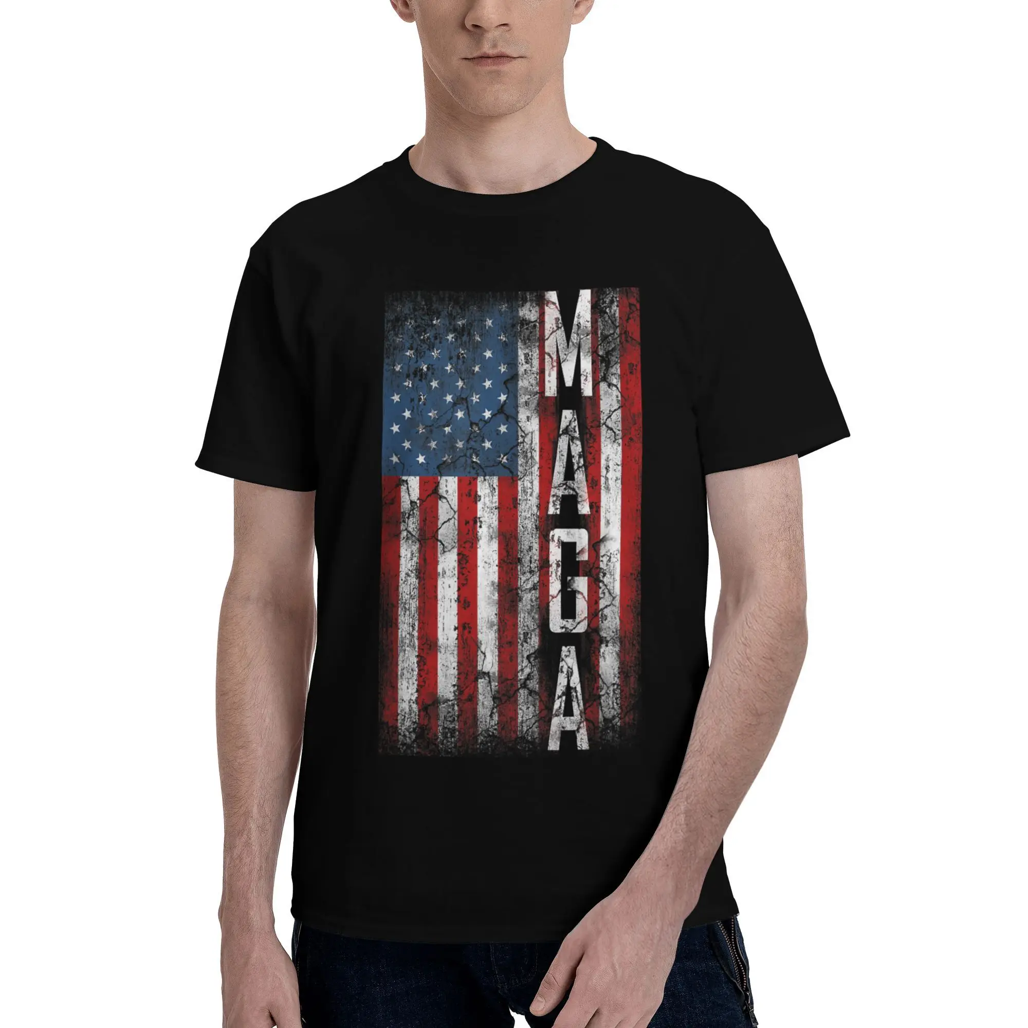 

4th Of July We The People American 1776 Old American Flag T-Shirt Mens Y2K Basic Cotton T Shirts Beach Tee Shirt Oversize Tops