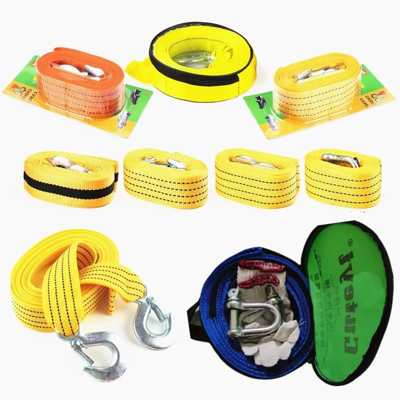 

Car Towing Rope Tow Strap Nylon Alloy Steel Hook Emergency Rescue Tools Accessories For Trailer Off Road 4x4 Motorcycle