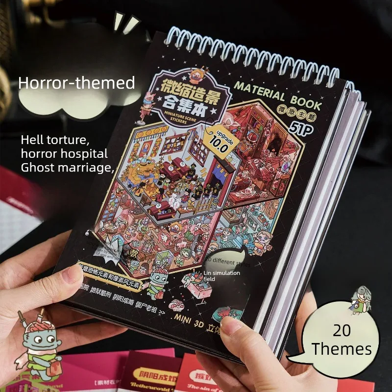 Various Micro Horror Themed 3D Cartoon Stickers