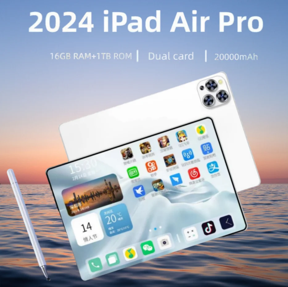 2025 New IPad Air Pro Tablet 11-inch 16GB RAM 1TB ROM Android 13 snapdragon 870 16MP+32MP Bluetooth 5.0 5G WIFI Business Tablets