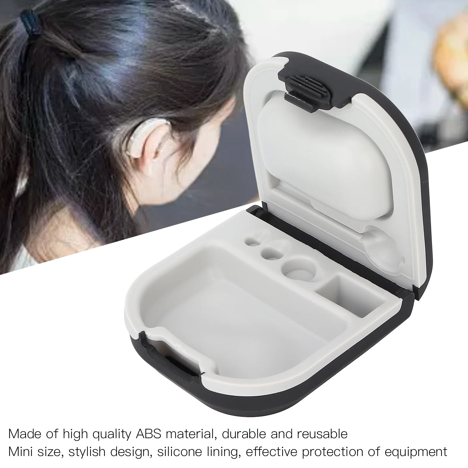 

Hearing Aid Battery Case Hearing Aid Case Mini Exquisite Reusable Portable Size Hearing Aid Holder for Custom Hearing Aid