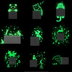 Light Switch Sticker Luminous Wall Stickers Cartoon Glow in the Dark Sticker Decal for Kids Room Decor Bear Fairy 40models Decor