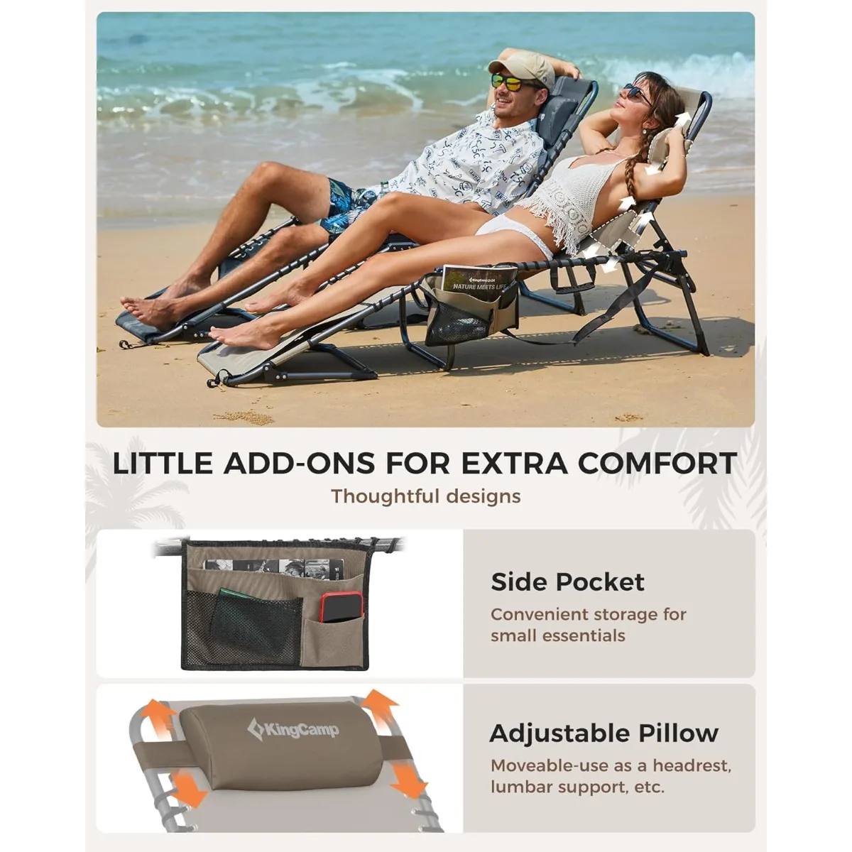 صالة تشيس Ultimate 5-Pos قابلة للطي: محمولة ومريحة للفناء وحمام السباحة وحمامات الشمس على الشاطئ.