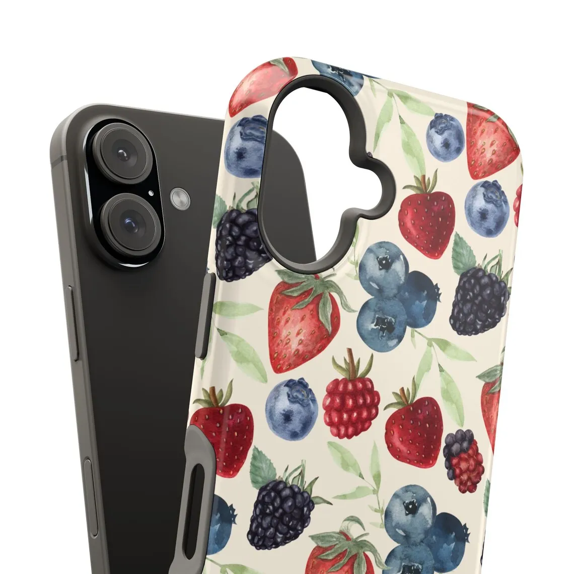 Rural Blueberry Luxury Design Phone Case for iPhone 17 16 15 14 13 12 11 7 8 Air Pro Max Plus Luxury Double-layer Back Cover