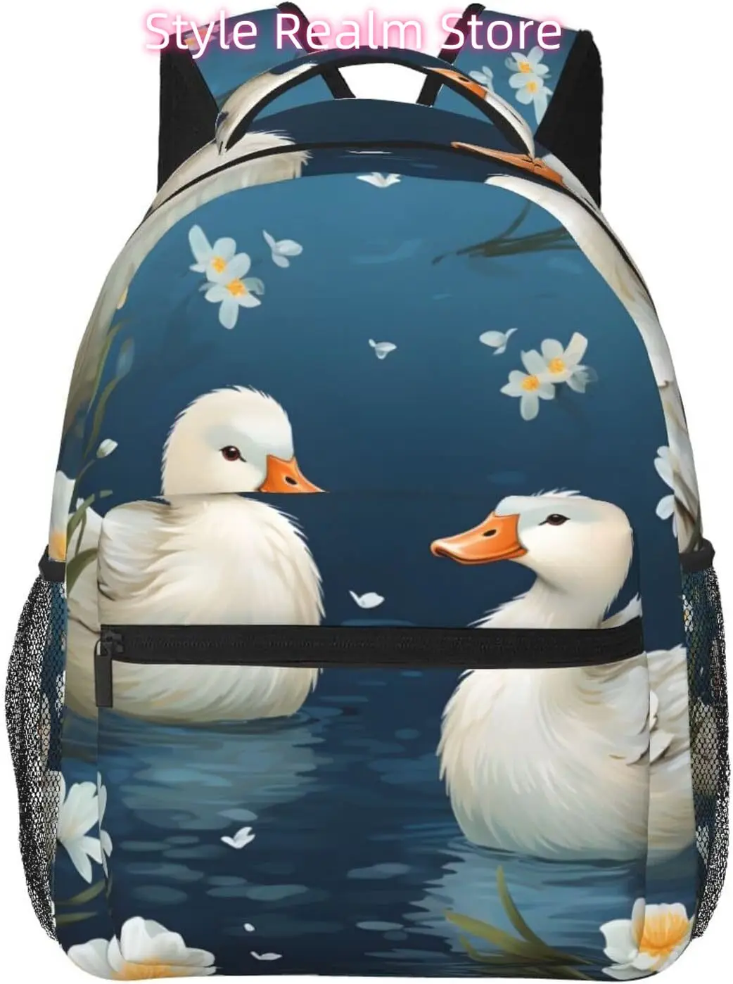 

laptop bag back to school Funny Duck Flower Lightweight Laptop Backpack Lightweight Multipurpose Travel Casual Daypack Unisex Co