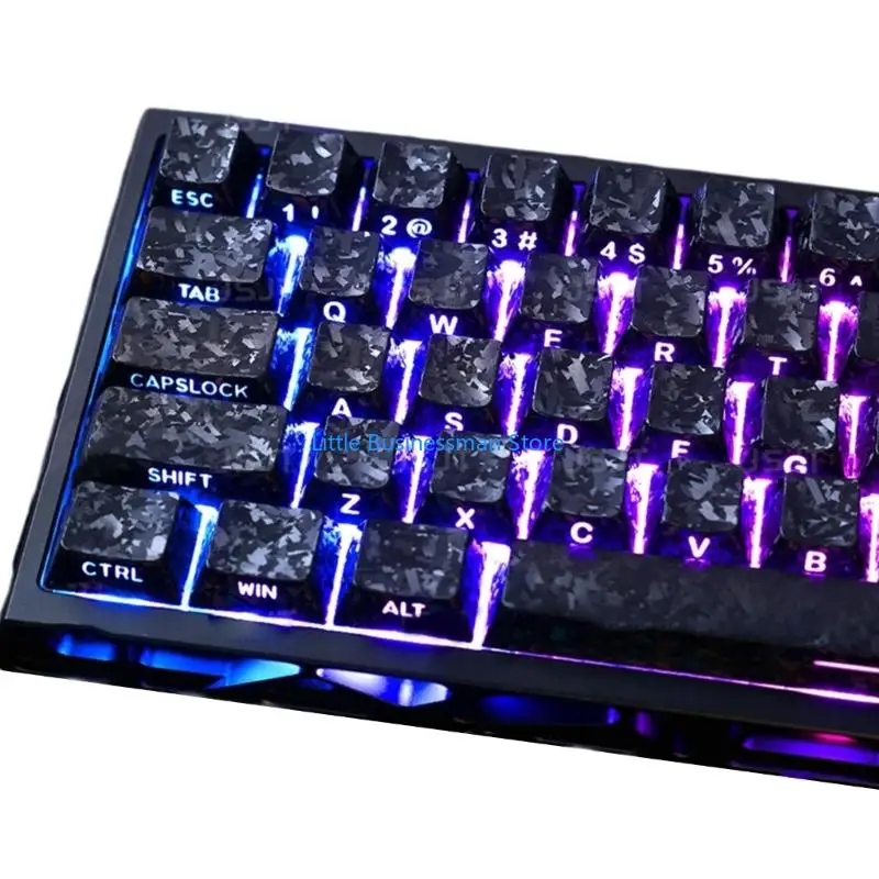 Mechanisches Tastatur-Tastenkappen-Set mit Karbonfaser-Textur, Seitendruck, OEM-Profil, 140-Tasten-Layout-Abdeckung für Home – Detail 7