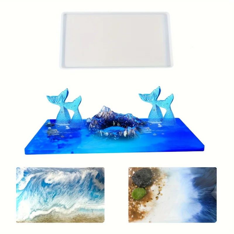 

Reusable Large Rectangle Silicone Mold for Epoxy Resin River Table and Resin Art – Ideal for Specialty Plates, Trays Woodworking