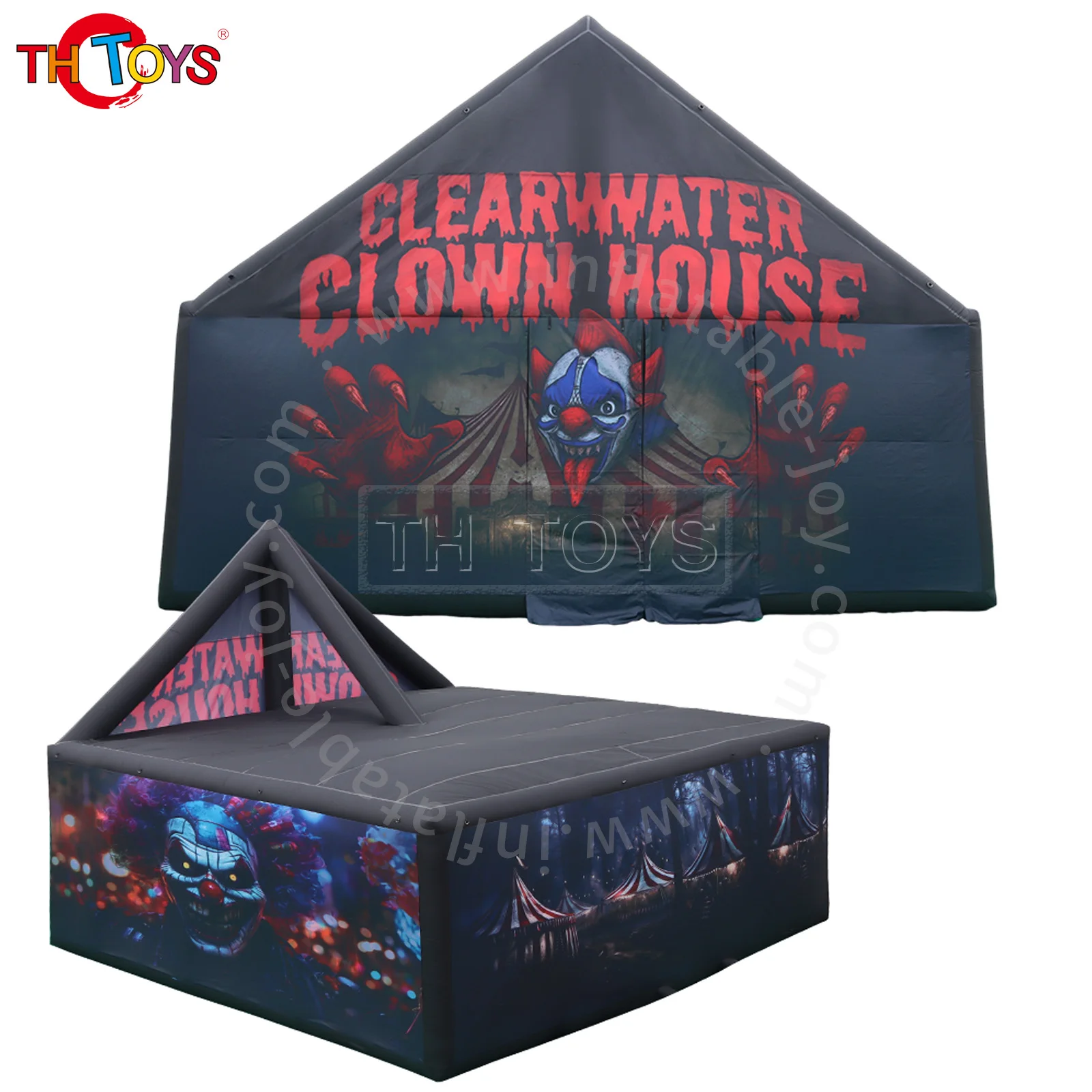 New Design Black Fun Maze Game Large Inflatable Halloween Haunted House Inflatable Haunted Labyrinth Maze for Outdoor Play