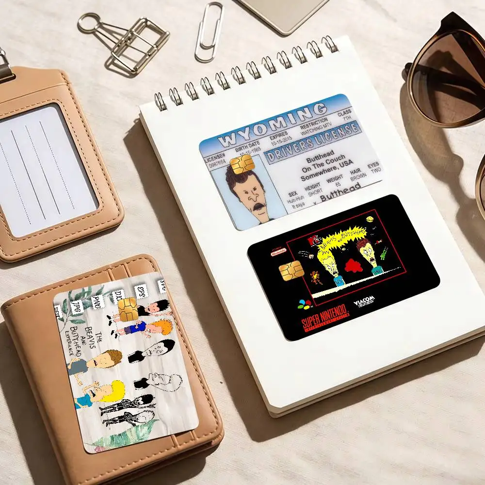 CARTOON Beavis and Butthead   Credit Card Debit Card Waterproof Sticker Bank Bus Card Protective Film Sticker