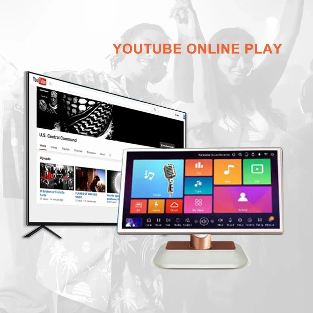 رائجة البيع كاريوكي شاشة تعمل باللمس أندرويد آلة بيع Ktv Jukebox آلة الكاريوكي 19 بوصة البلاتين فيلم ميكروفون Rohs اللون R