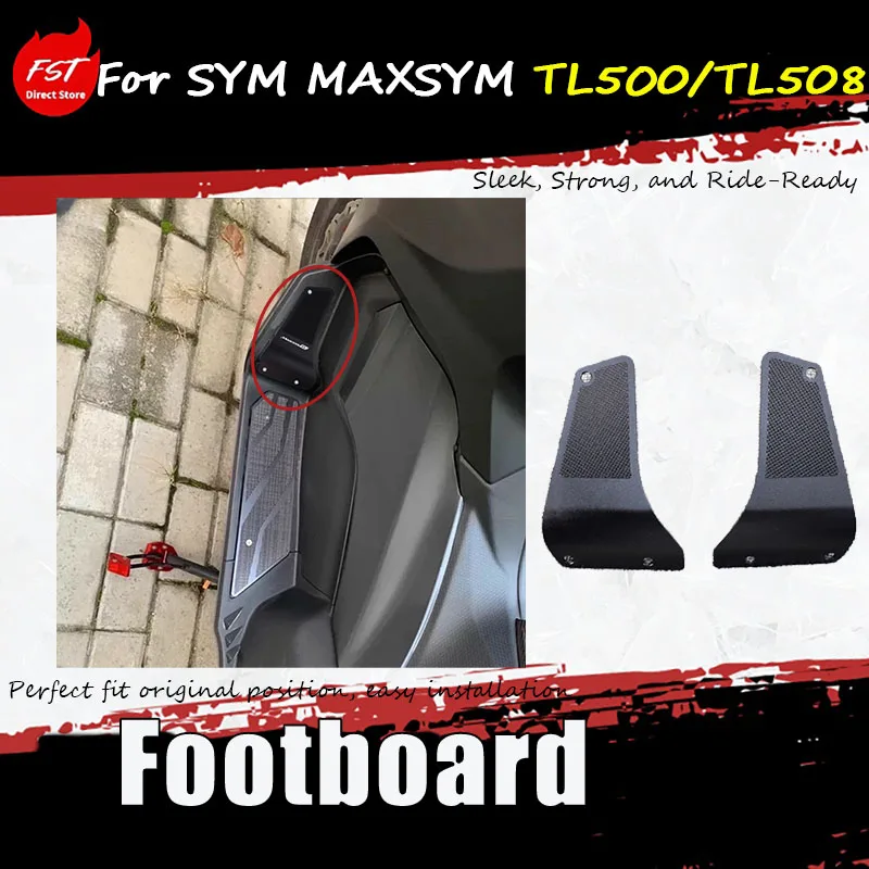 For SYM MAXSYM TL500/TL508 modified accessory aluminum alloy front pedal anti-slip foot mat,Non-slip design safe and comfortable