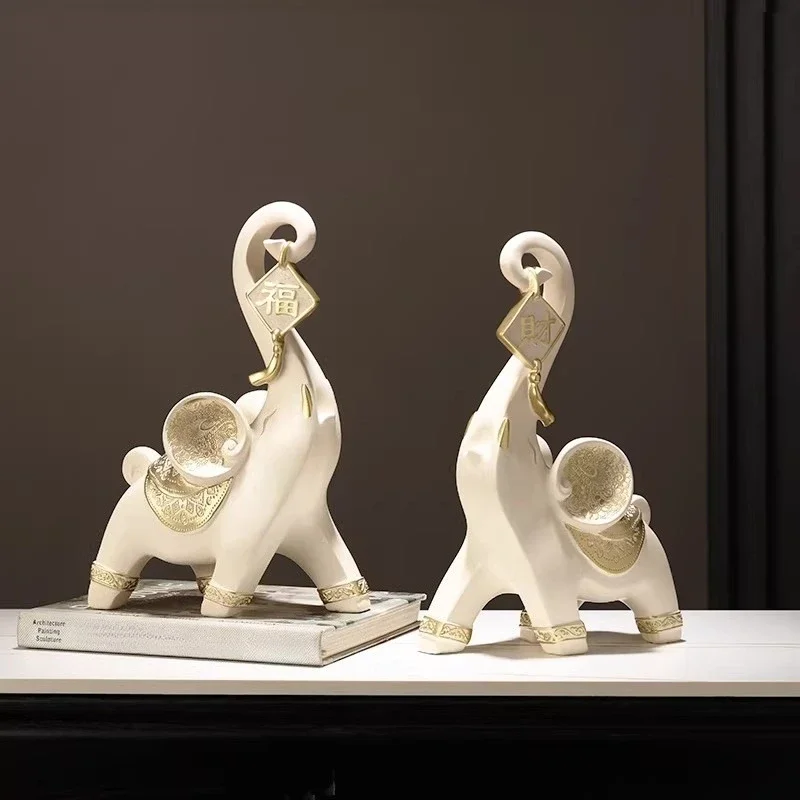 Wealth elephant ornaments high-end TV cabinets attract wealth and housewarming gifts and decorations