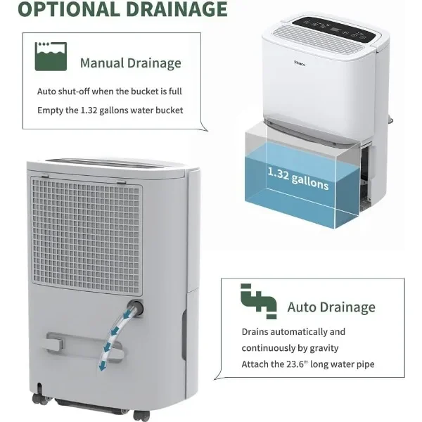 Shinco 6,000 Sq.Ft Energy Star Dehumidifier, Ideal for Large Rooms and Home Basements, Efficient Moisture Removal