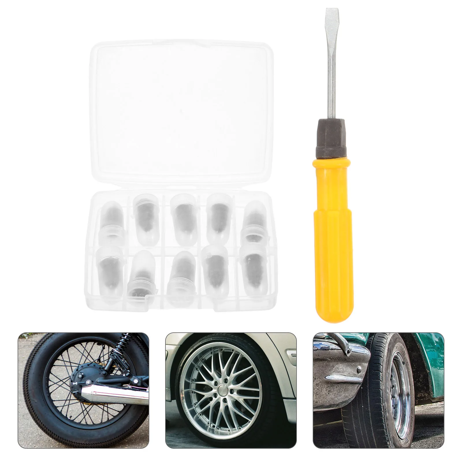 

1 Set Plug Kit Large Size Rubber Plugs For Car Motorcycle Bicycle Tire Repair Durable Tire Repairing Screw Nail Self-Service