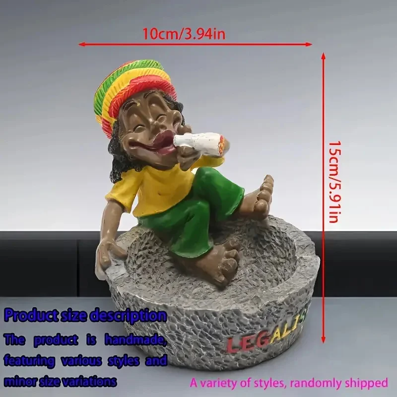 1PCS Jamaican Ashtray Features Fine Resin Ashtray Home Ashtray Collector Crafts Home Decoration Ornaments Pendant Birthday Gift