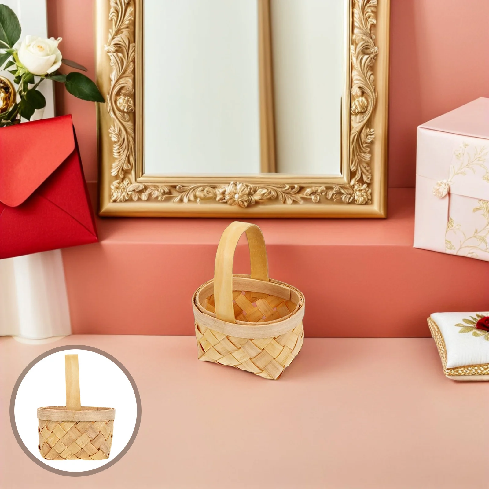 

10Pcs Wooden Rustic Candy Basket Wedding Party Supply Mini Gift Storage Basket Handmade Decorative Baskets for Wedding Shower