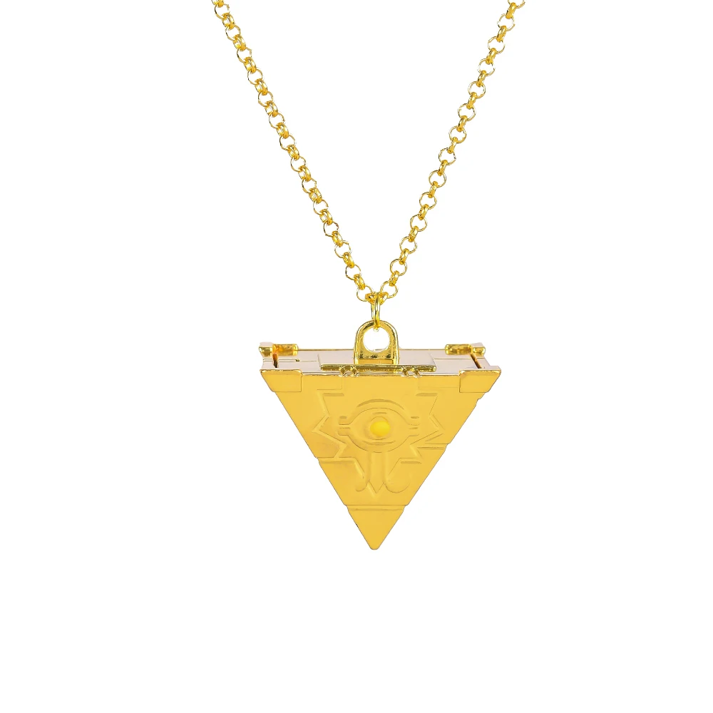 Collier Porte-clés Millenium Set Millennium Yugi MUTO - 8 Pièces Or - Puzzle, Roue, Pyramide - Pendentif Collier Porte-clés Bijoux Manga Or