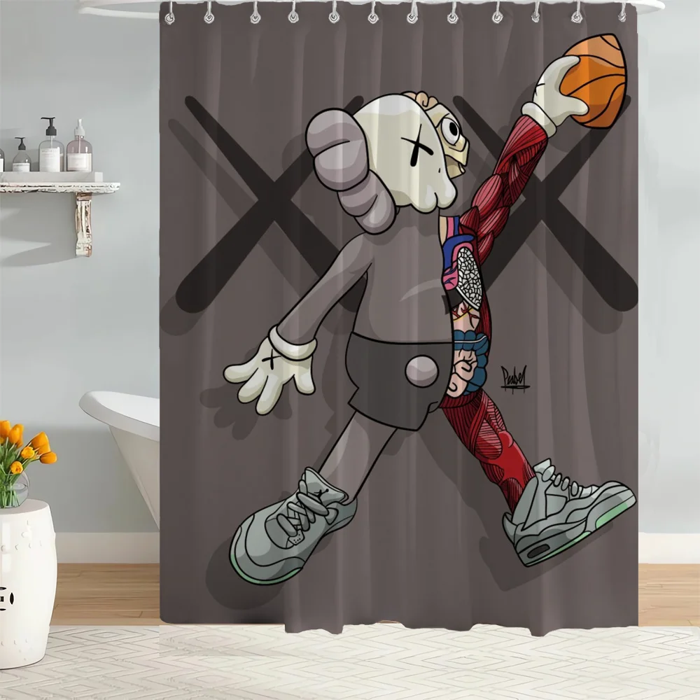 Home Bathroom Shower Curtain Tentacles Kaws Shower Curtains for Bathroom Accessories Set Waterproof Bath Curtain and Anti-mold