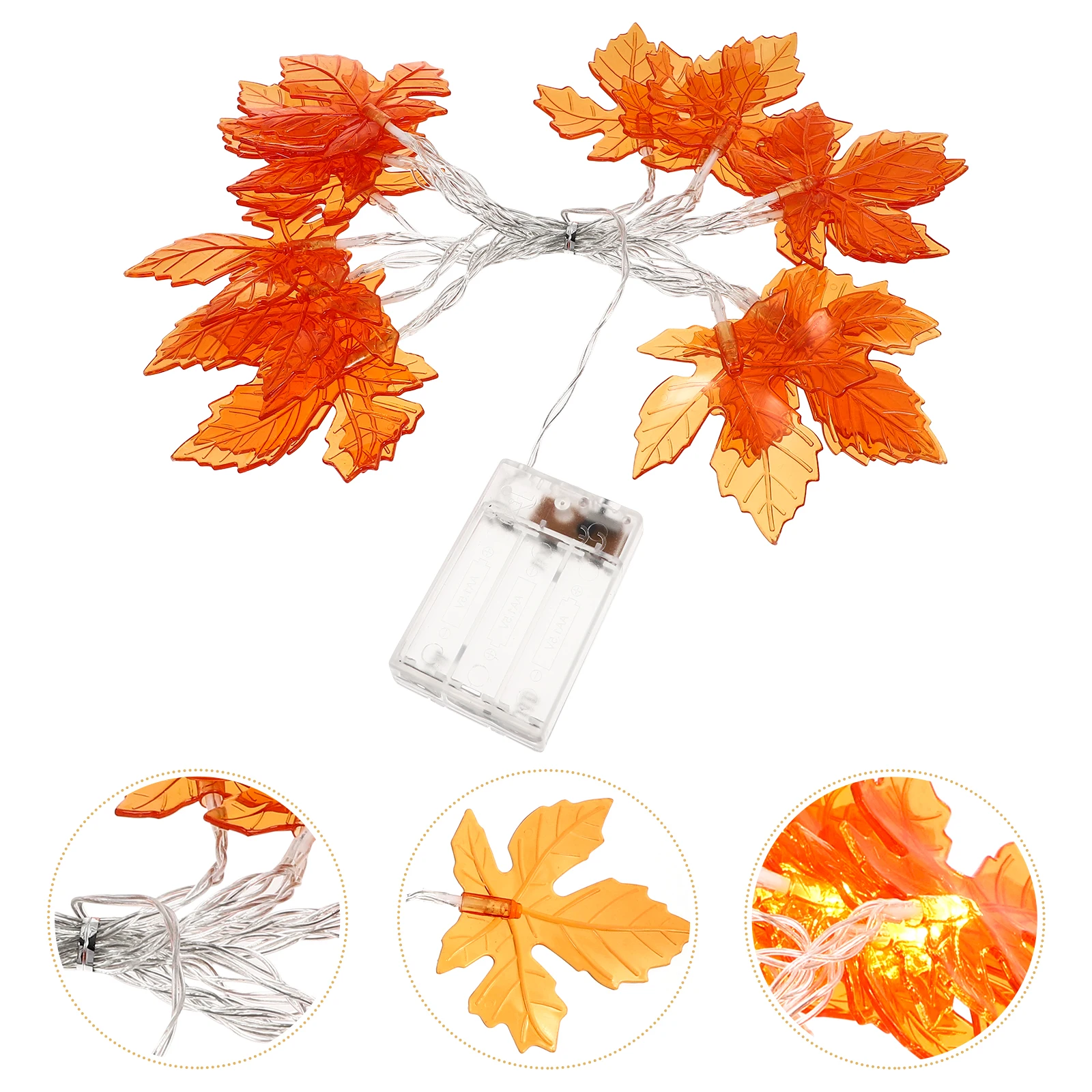 

1pc Party Decoration Maple Leaf String Light Halloween Thanksgiving Orange LED Box Model