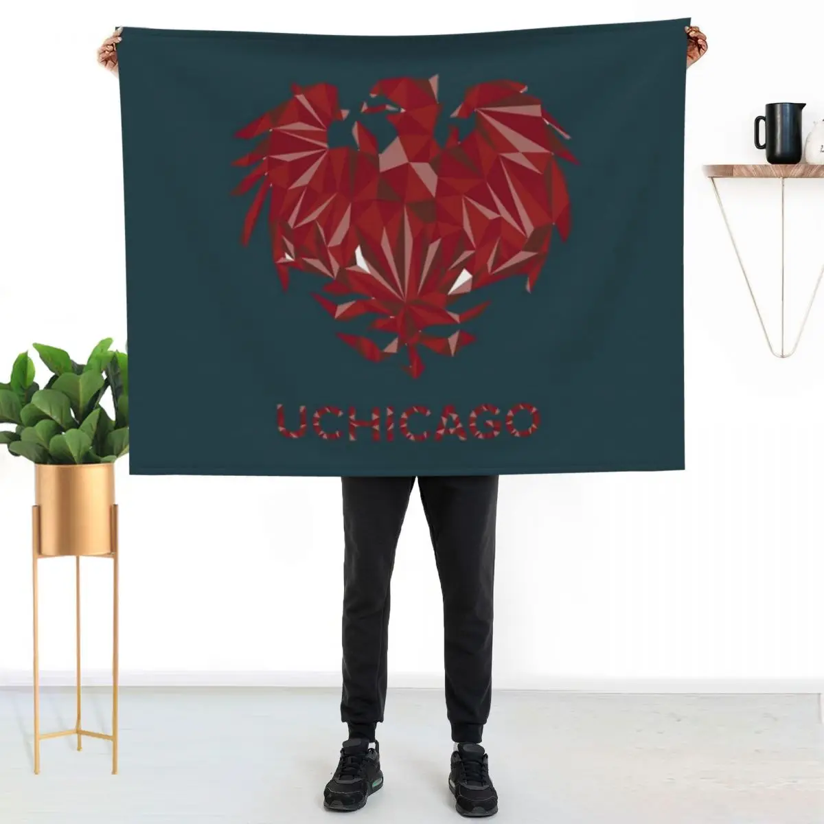 

uchicago Throw Blanket Cozy Napping Blanket Gift for Mom Dad