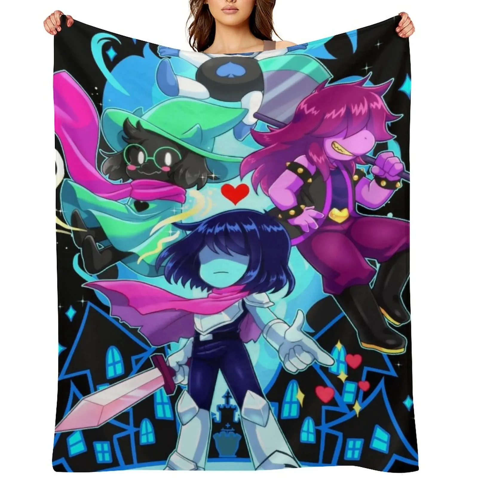 

Love Delta Rune Sparkling Throw Blanket Multi-Purpose warm winter Soft Big Sleeping Bag Blankets