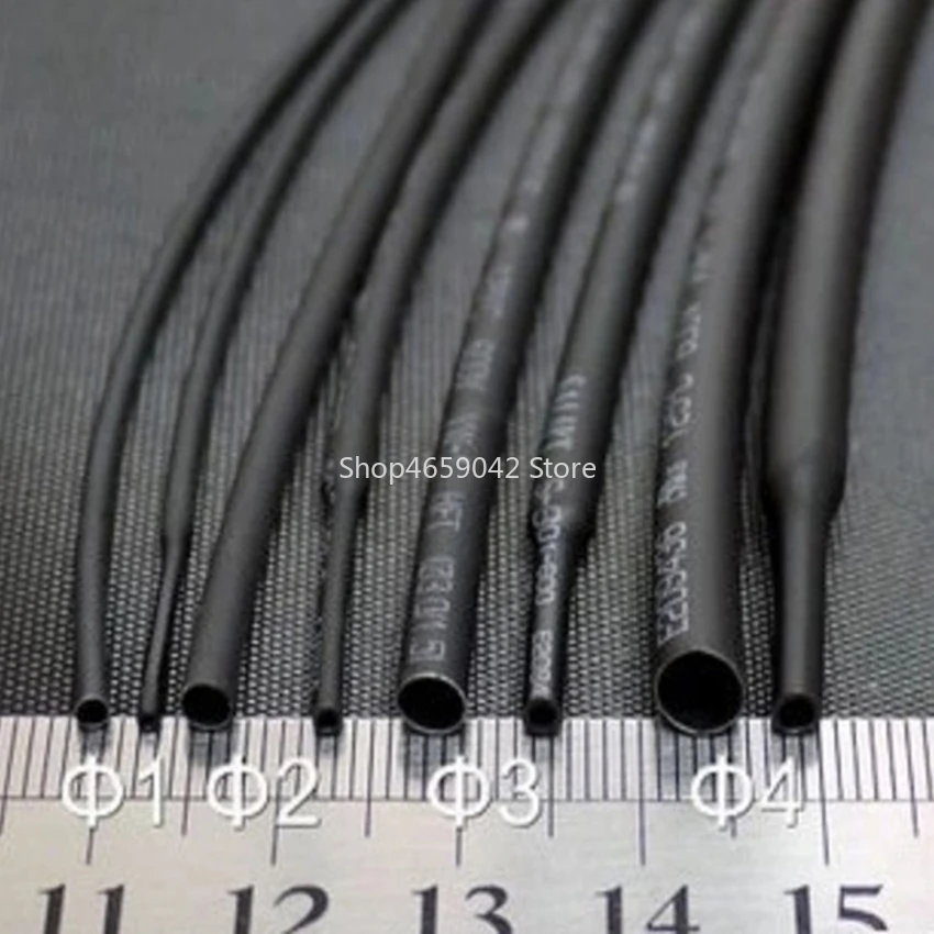 1meter 1mm/2mm//3mm/4mm/5mm/6mm/8mm/10mm Heat Shrink Tubing Shrinkable Tube Black Wire Wrap