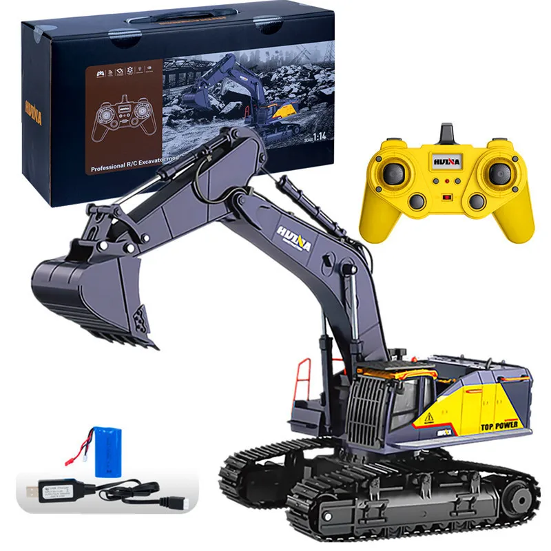 1: 14 Large 22 Channel RC Excavator Alloy Version 2.4g Wireless Large Remote Control Car Engineering Vehicle Excavator Toy