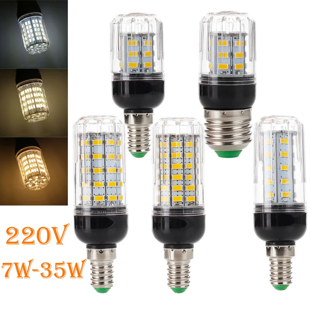 

7W-35W Led Corn Light Bulbs E14 Energy-saving E27 Lights 220V Room Lamps High-power 5730SMD Warm Cool White Brightness Bulb