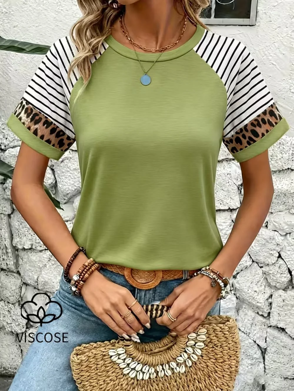 Leopard Print Women T Shirt Casual O-Neck Short Sleeve Tops for Spring Summer Oversized Streetwear Outdoor Y2k Clothes T-Shirt 13 Sa587c9e3c87a4971854c9c0c21cc373f7