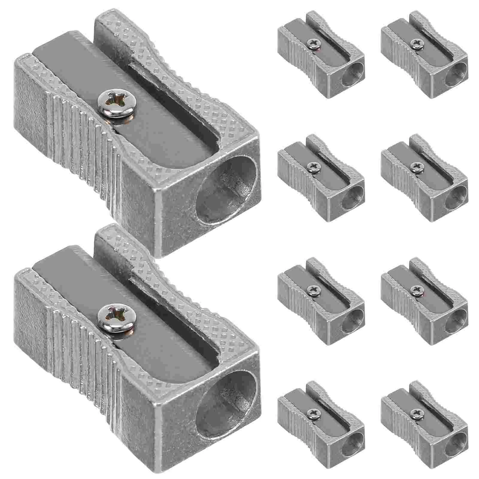 Imagem -02 - Carpenter Lápis Sharpener Jumbo Retangular Mini Lápis Canetas Delineador de Metal Liga Manual Pequenos Apontadores Presente da Criança 10 Pcs