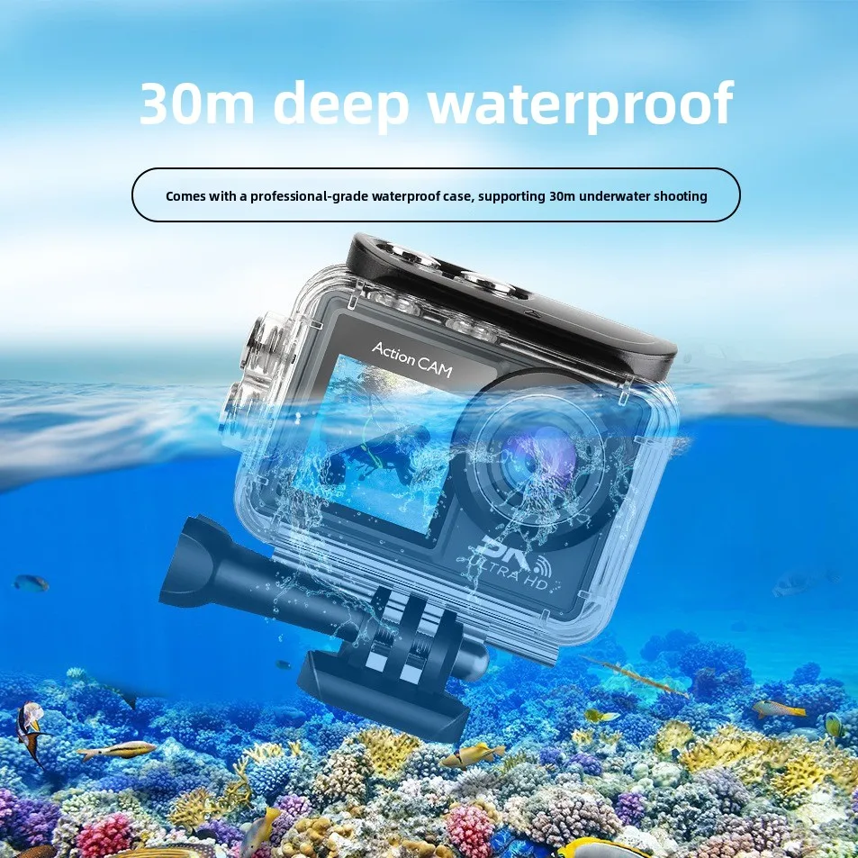 New C6M/C6S/C6A high definition 5K front and rear dual color screen outdoor sports camera 2.4G remote control WIFI riding