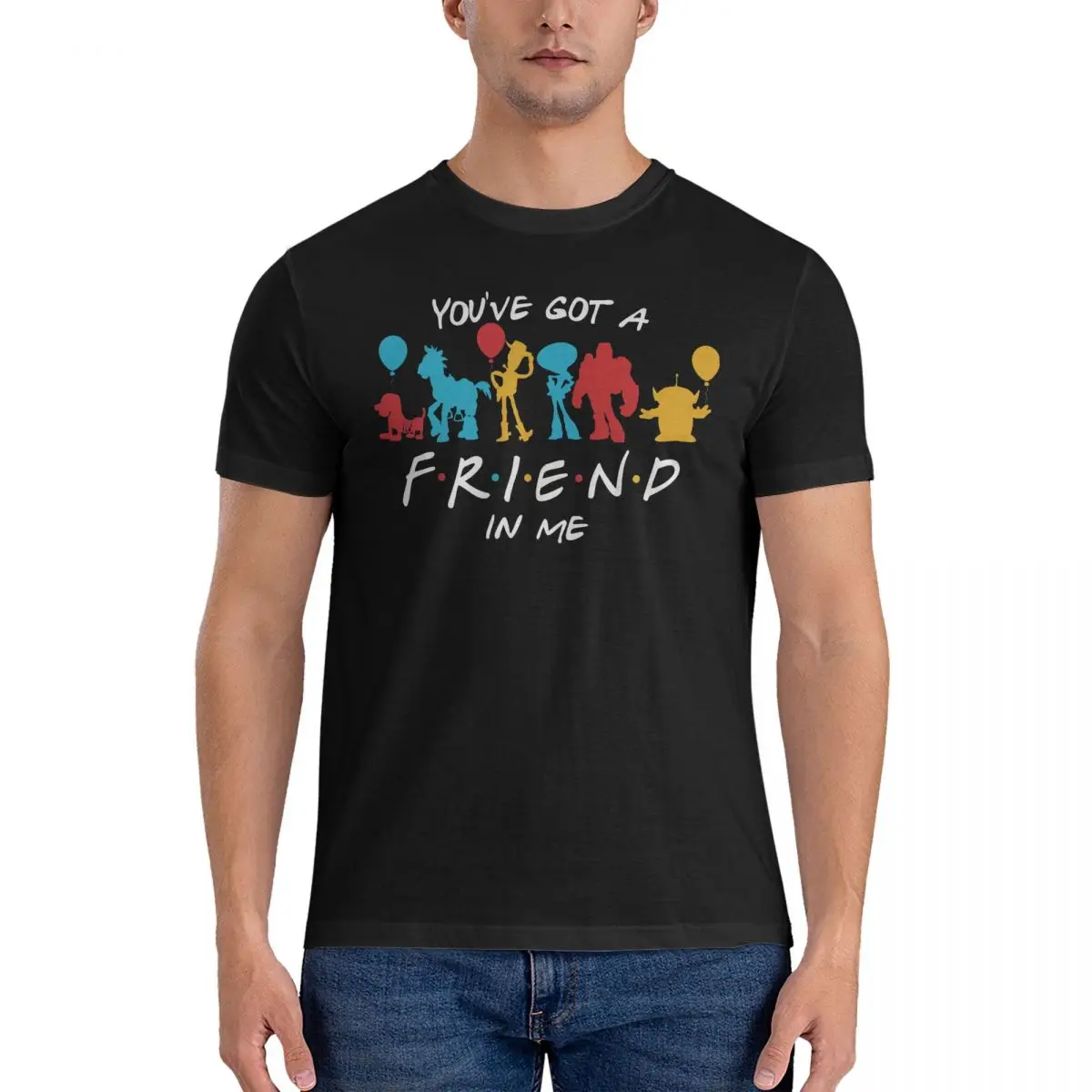 Men T-Shirt Group Of Toy Friends Funny Amazing 100% Cotton Tees Short Sleeve Disney Toy Story Andy Film T Shirts O Neck