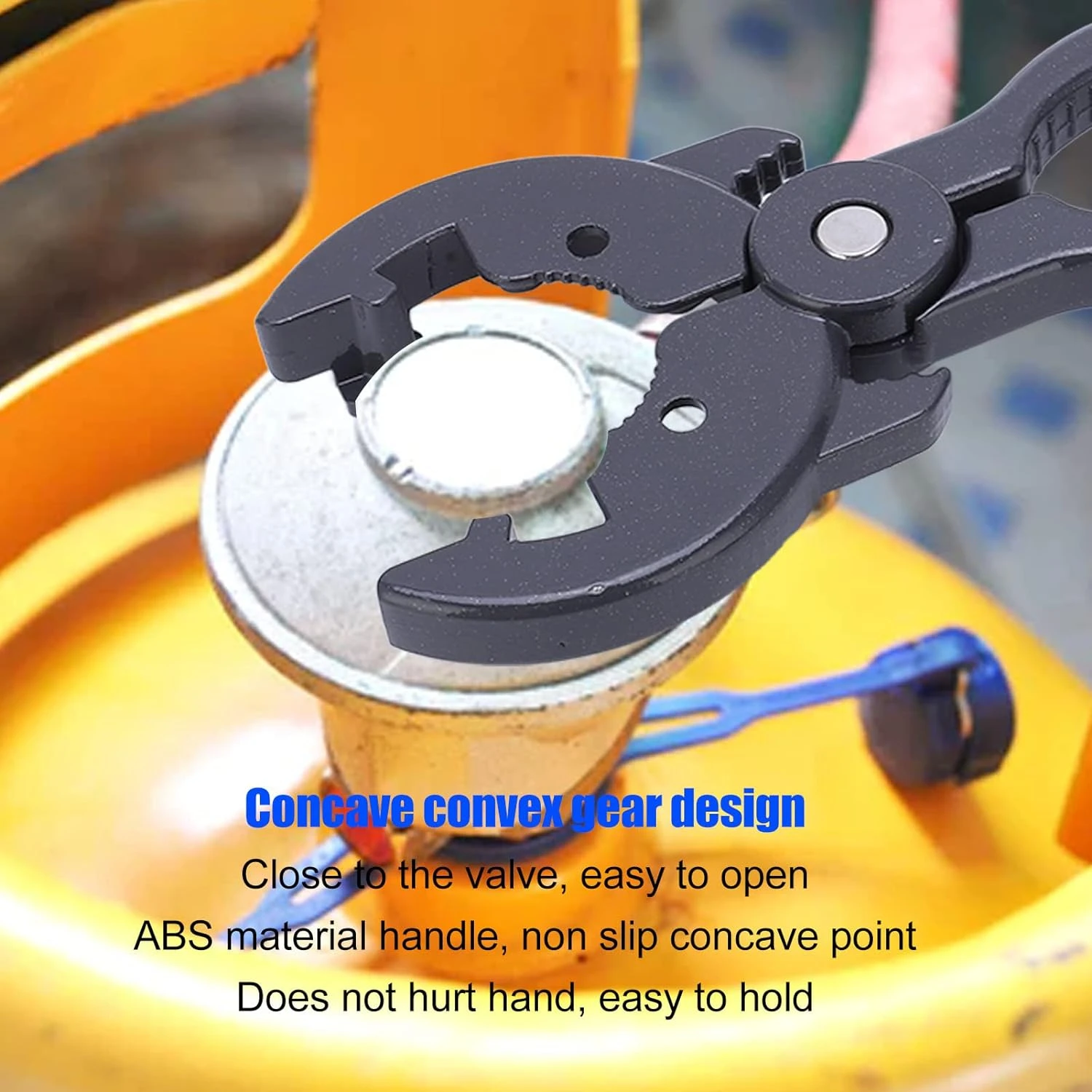 Professional Red Concave Convex Gas Tank Wrench with Cylinder Pressure Reducing Valve - Effortless Opening for Walnuts and Beer 