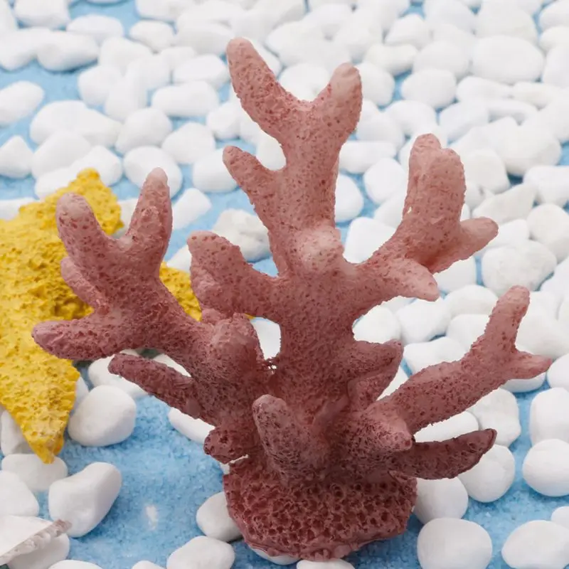 F92B Aquarium Coral Decor Small Artificial Resin Coral Ornaments Safe and Harmless