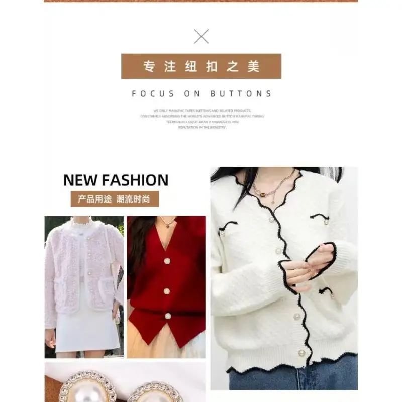 10 قطعة زهرة اللؤلؤ الذهب البلاستيك عرقوب أزرار للنساء الملابس سترة سترة اليدوية الخياطة اكسسوارات سكرابوكينغ #5