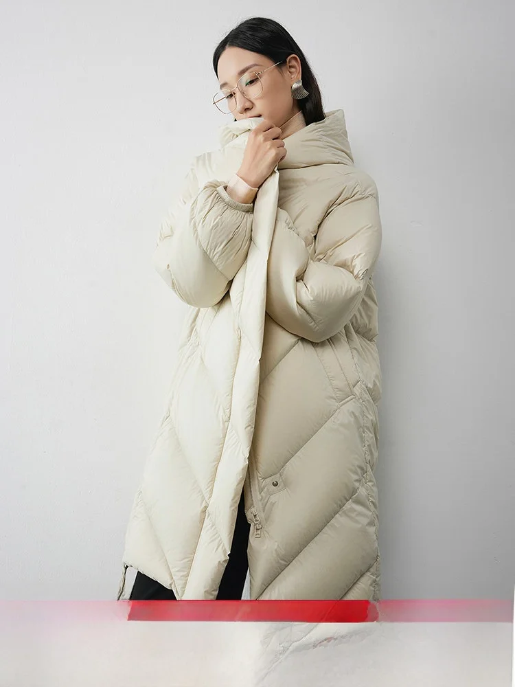 

Long down Jaet XUS 23 000 White Goose down Coat l Dubaiji Six Seco Kill Simple Commute Sle Coat with Button And Zi...