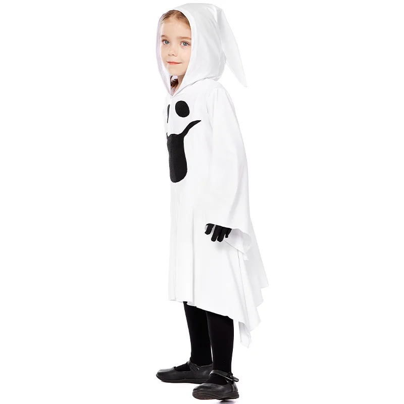 Halloween Kindertag Cosplay kleine Geist Kostüm Mädchen niedlich bedrucktes Kleid lustige Schul bühne Kostüme Performance-Kleidung