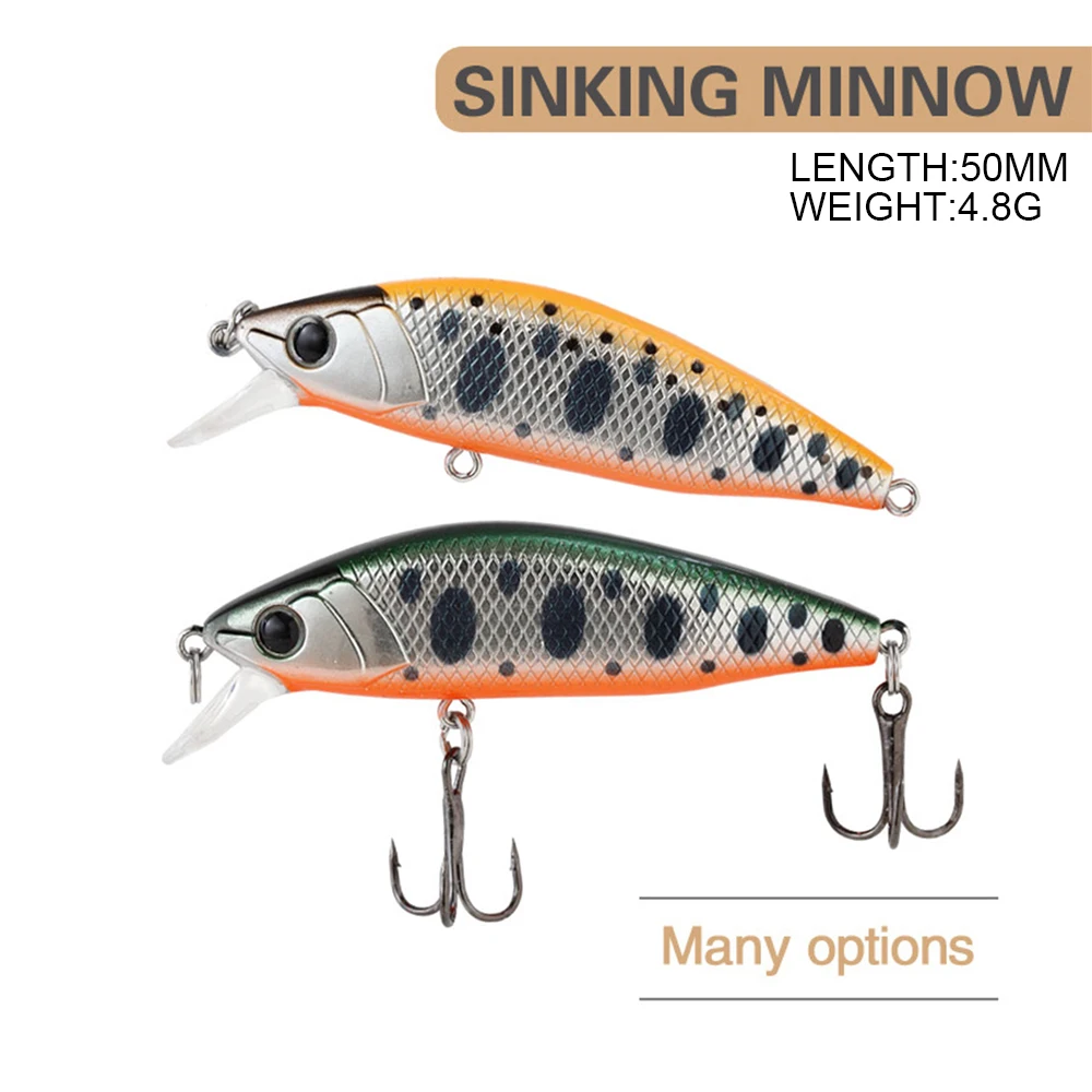 5cm 4.8g Fishing Lure Micro Minnow Wobbler Long Shot Sinking Artificial Hard Bait Jerkbait Swimbait Mini Stream Trout Bass Bait