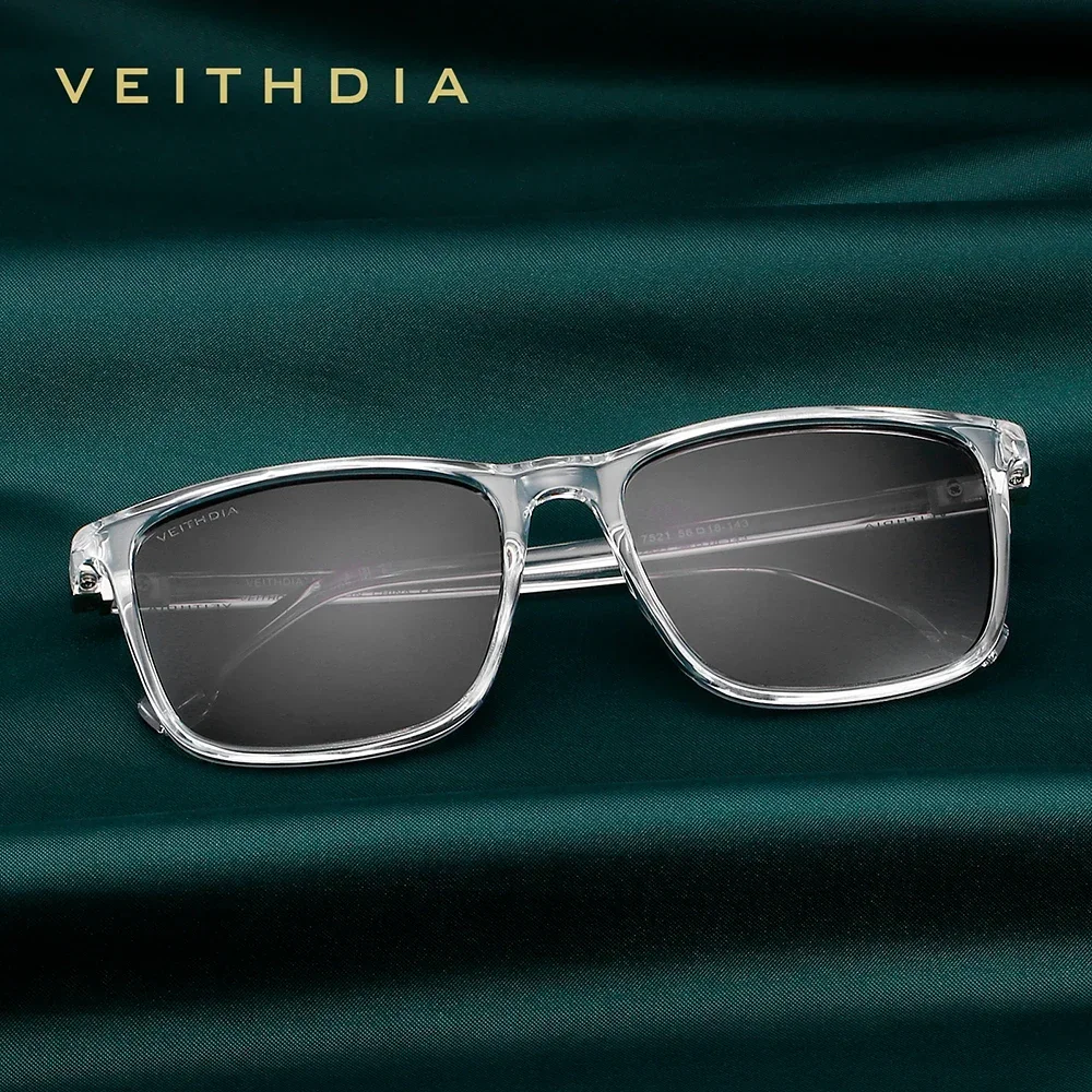 Óculos de sol polarizados VEITHDIA TR90 para homens e mulheres, óculos retrô vintage, férias de lazer da moda, lente UV400, TR90, VFA7521