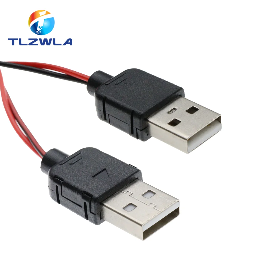 Alligator Test Clips Clamp to USB Male Female Connector Power Supply Adapter Wire 58cm Cable Red and Black