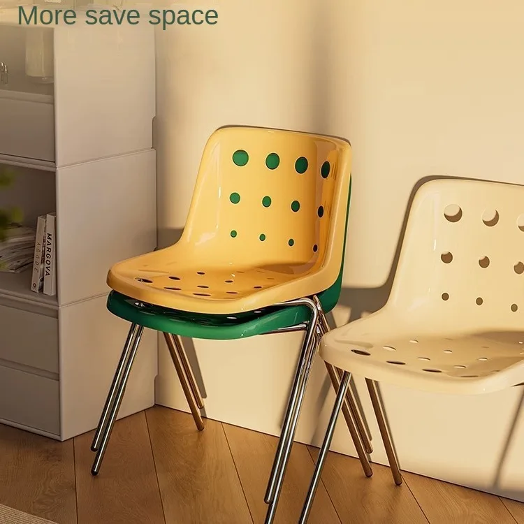 Cheese Chair Creative Ins Home Plastic Dining Chair Simple Designer Second-hand Dining Chair Cream Style Backrest Stool