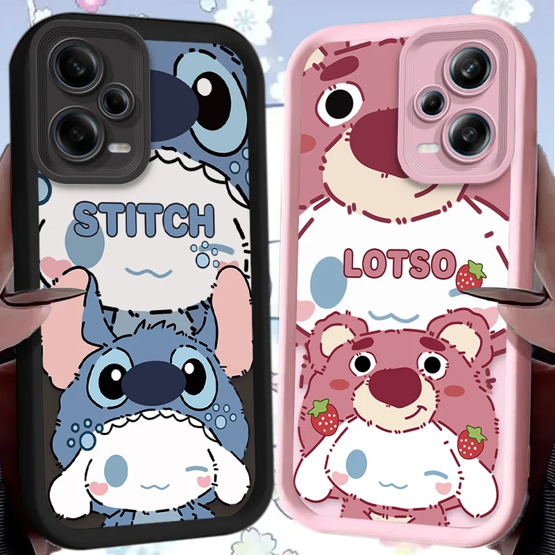 لطيف ديزني زوجين قضية الهاتف ل Xiaomi Redmi ملاحظة 14 14S 12 11 برو زائد 5G 12S 11S 10 9 Redmi 14C 13C 12C 12 4G A3 A3X