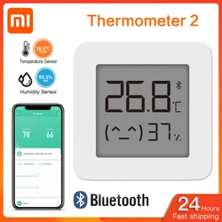 Xiaomi Mijia-termómetro inteligente con Bluetooth, higrómetro 2, Sensor de temperatura y humedad inalámbrico para interiores, Monitor Mi APP Smart Home