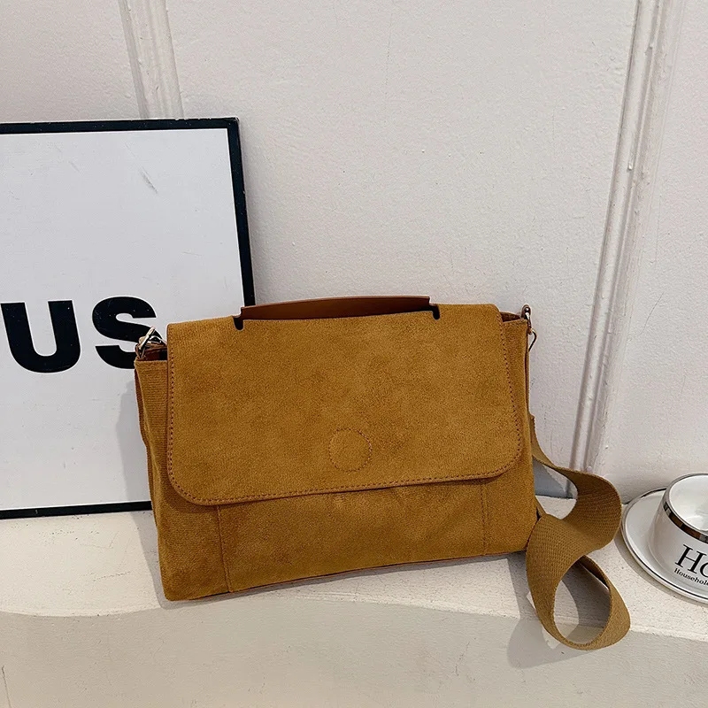DHL30pcs Crossbody Bags Matte Deerskin Velvet Plain Large Capacity Cross Long Handbag Winter