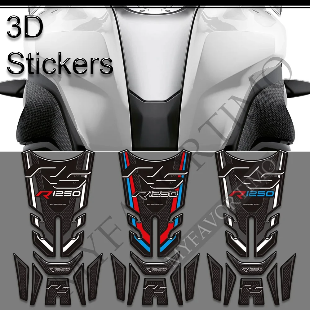 

For BMW R1250RS R 1250 RS R1250 Motorcycle Gas Fuel Oil Kit Knee Fish Bone Protection Stickers Decals Tank Pad Grips