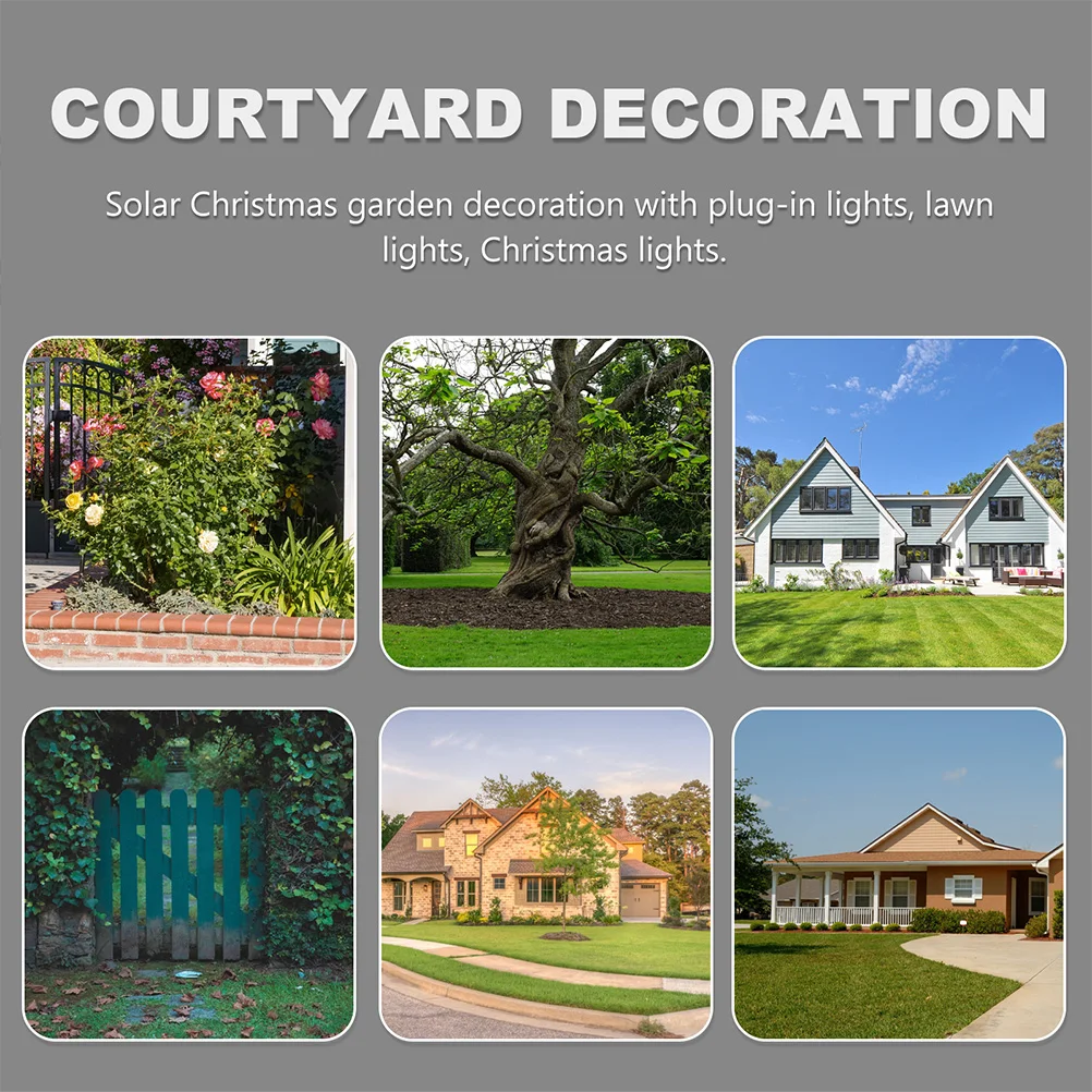 

outside Solar Lights Christmas Lawn Lamp Waterproof Decorative Tree White Atmosphere Insert Garden