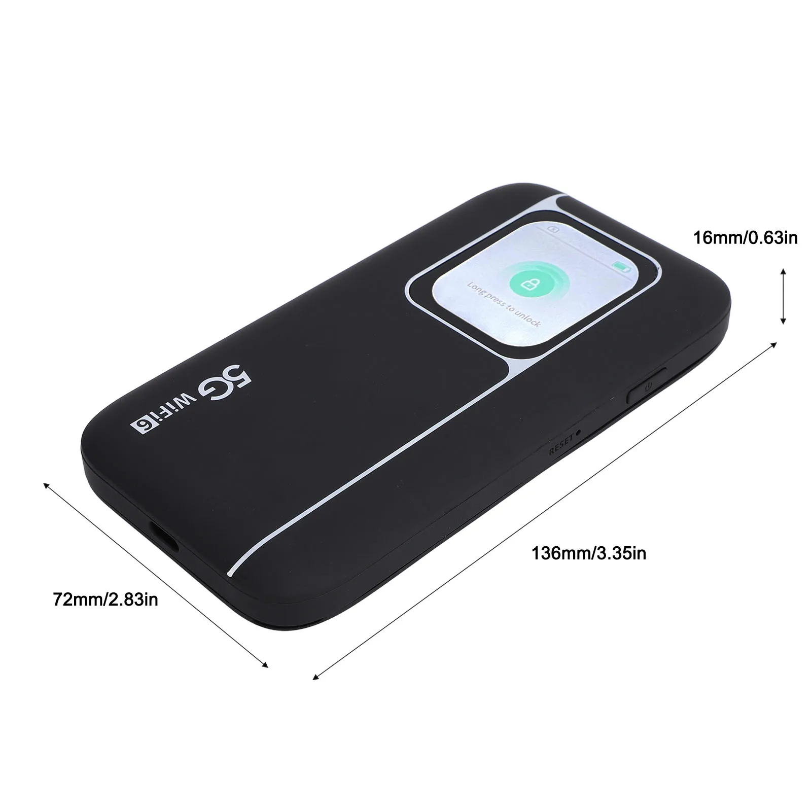 Il router Hotspot ad alta velocità Hotspot mobile WiFi 5G collega fino a 16 dispositivi Dispositivo WiFi da viaggio portatile con schermo da 2,01 pollici