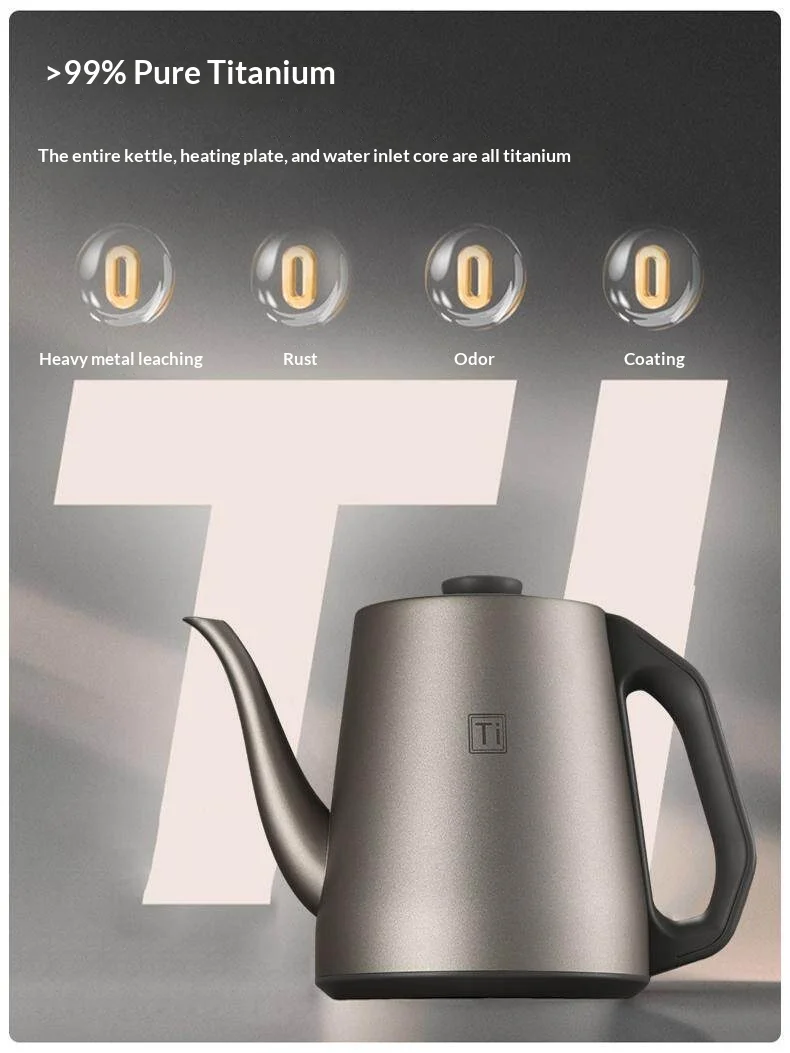 

Pure Titanium Bottom Automatic Water Filling Intelligent Temperature Control Smart Electric Kettle For Tea Brewing Office
