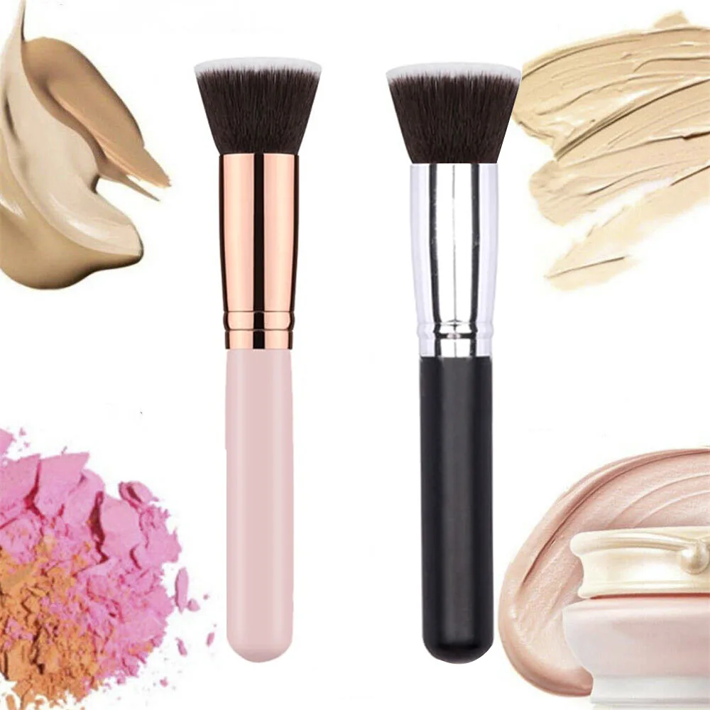 Luxury Champagne Makeup Brushes Flat Top Foundation Brush Large Face Brush Repair brush contour brush for Liquid Cream Powder