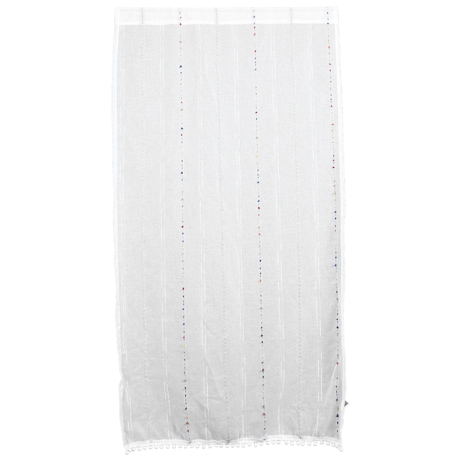

Short Window Curtain Kitchen Bedroom Polyester Colorful Pompom Decor Half Curtain Energy Saving Privacy Home Window Drapes